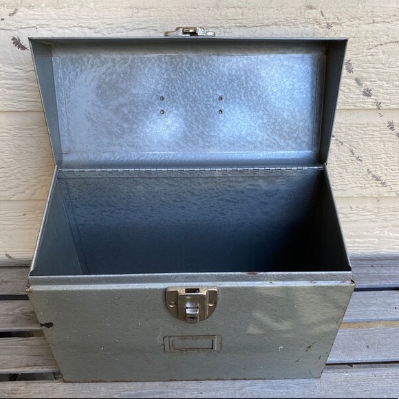 Vintage Excelsior Industrial Metal File Document Lock Box - Picture 9 of 11
